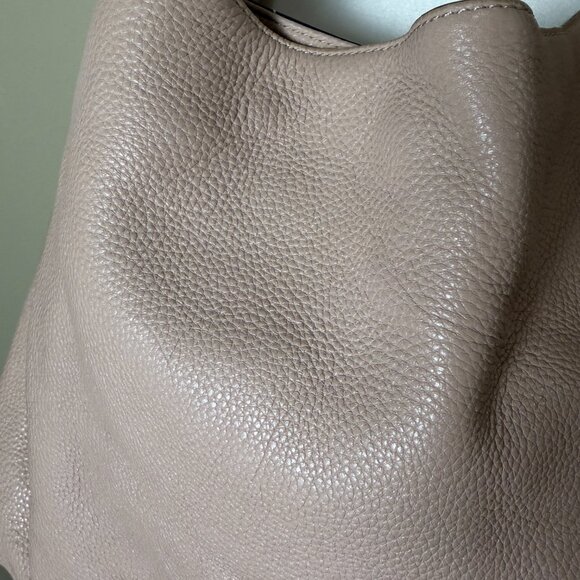 REBECCA MINKOFF Leather Hobo Slouch Neutral Blush Beige Large Bag Purse - Picture 7 of 10